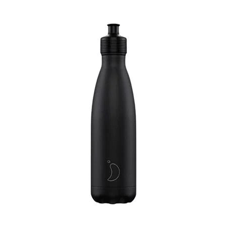 Chilly's Original Sports Bottle 500Ml - Stainless Steel - Monochrome Black