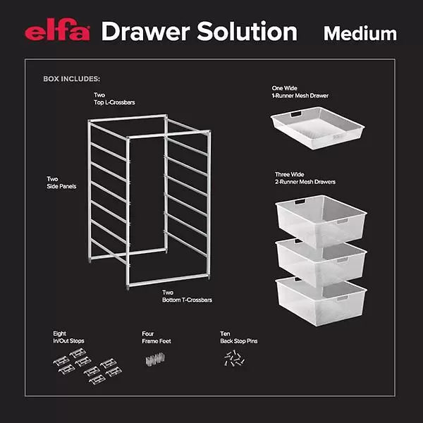 Elfa Medium Drawer Bundle W45cm D 54cm