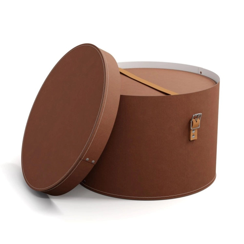 Round Storage Boxs with Strap- Set of 2- Sienne - The Organised Store