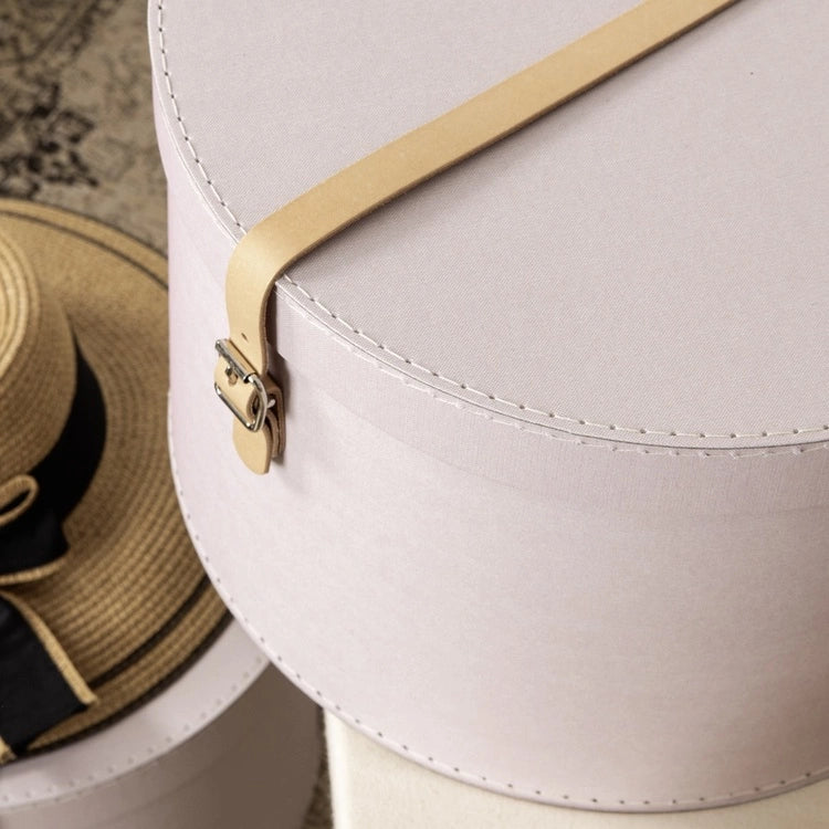Rut Round Storage Boxes with Strap- Set of 2-Rose - The Organised Store
