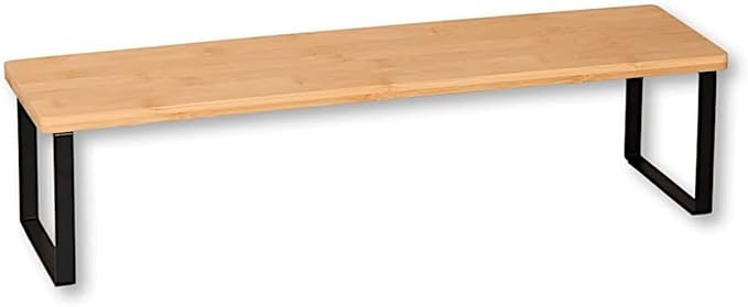 Slim Bamboo & Metal Shelf - W55cm - The Organised Store