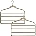 Set Of 2 Velvet Slack Racks With 4 Hanging Bars - Taupe