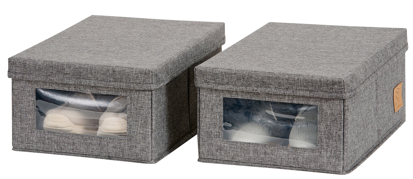 Shoe Storage Box With Window, Set Of 2