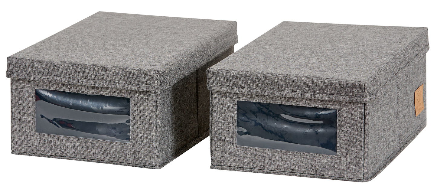 Shoe Storage Box With Window, Set Of 2