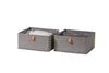 Premium Fabric Wardrobe Organiser - Set of Two Large Boxes - Grey