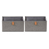 Premium Fabric Wardrobe Organiser - Set of 2  With 6 Compartments - Grey