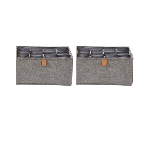 Storage Box With Lid - Grey With Elephant