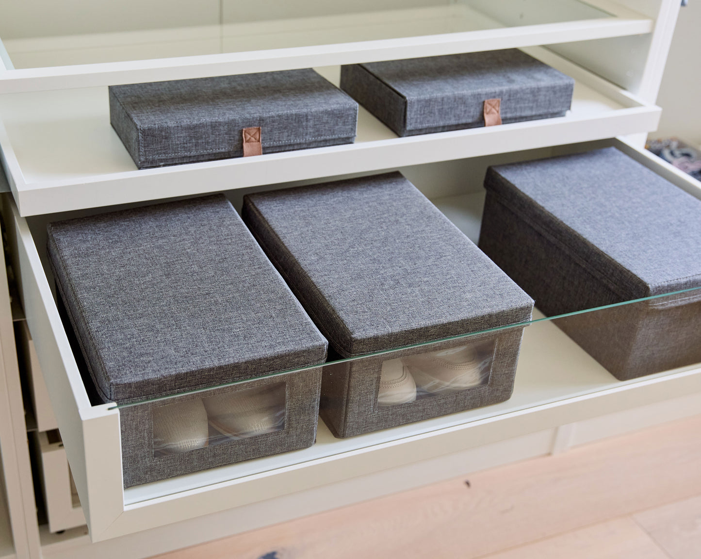 Shoe Storage Box With Window, Set Of 2