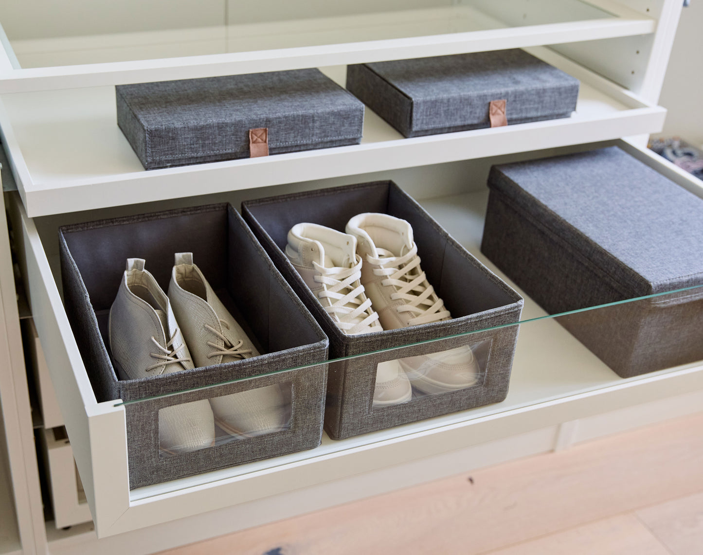 Shoe Storage Box With Window, Set Of 2