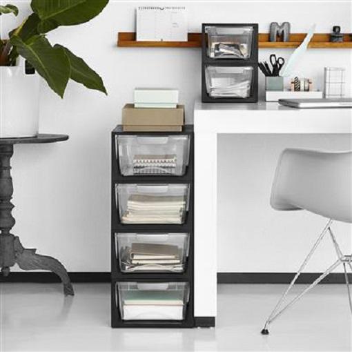 Stackable Drawer Unit- 6L- Black