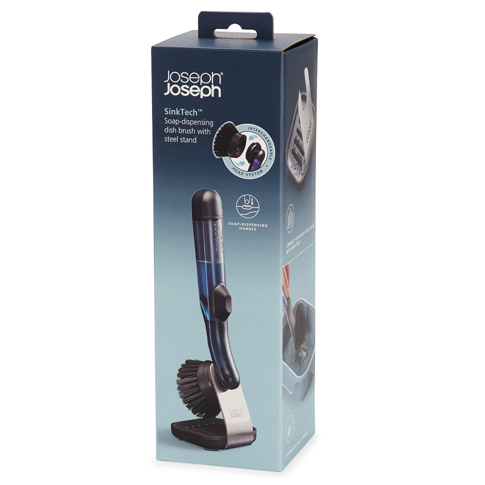 SinkTech™ Soap Dispensing Washing Up Brush with Steel Stand - The Organised Store