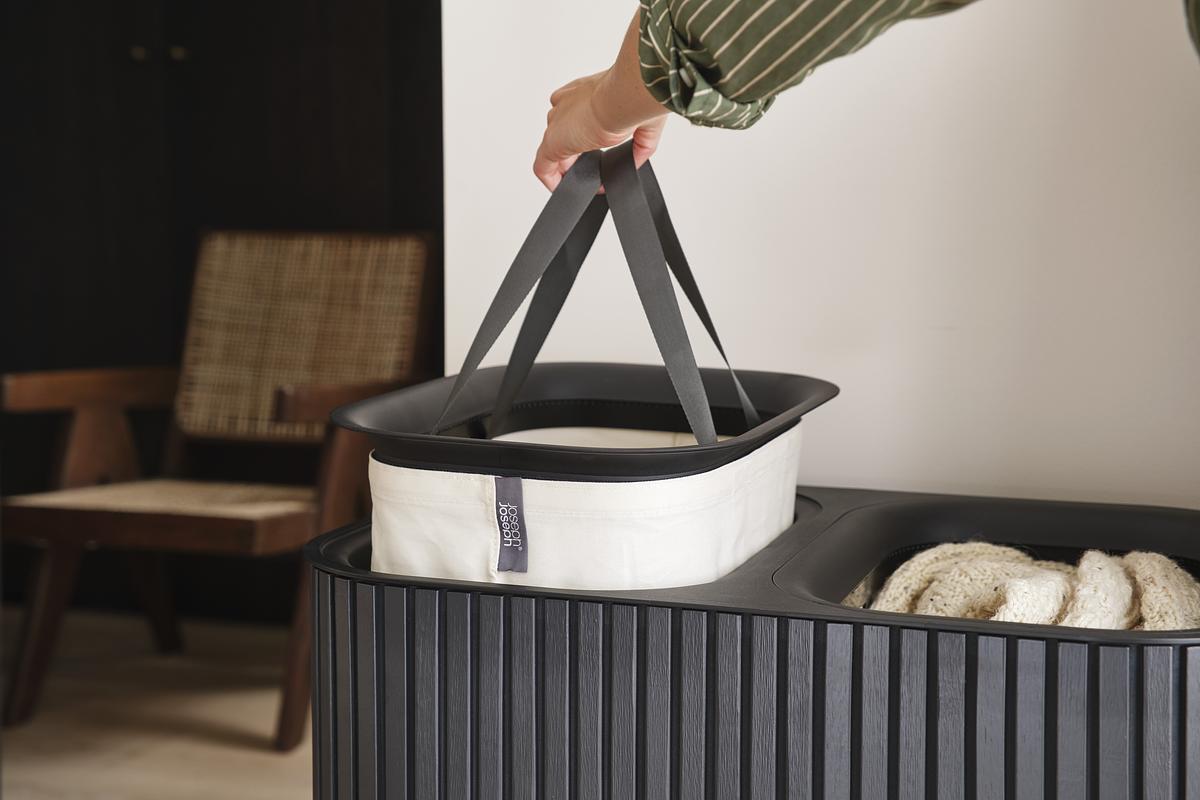 Tota Luxe 90L Black Laundry Separation Basket - The Organised Store