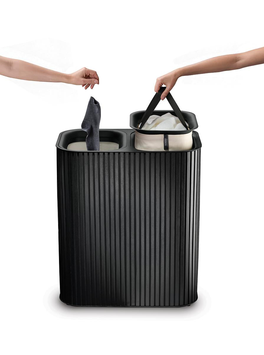 Tota Luxe 90L Black Laundry Separation Basket - The Organised Store