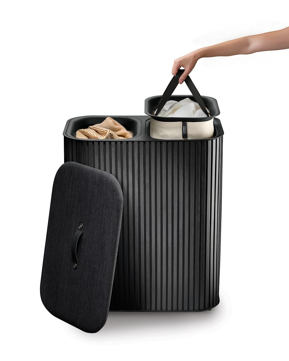 Tota Luxe 90L Black Laundry Separation Basket - The Organised Store