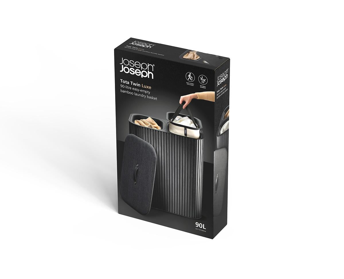 Tota Luxe 90L Black Laundry Separation Basket - The Organised Store