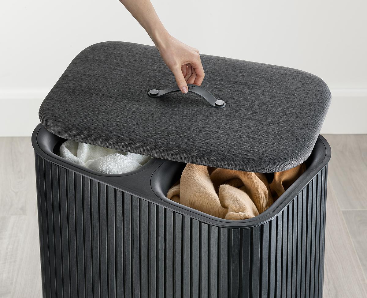 Tota Luxe 90L Black Laundry Separation Basket - The Organised Store