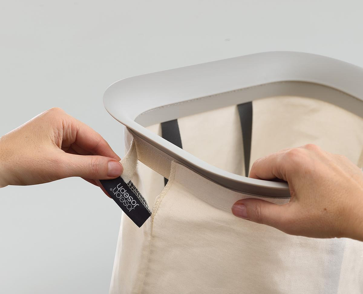 Tota Luxe 90L Ecru Laundry Separation Basket-2 Laundry Sections - The Organised Store