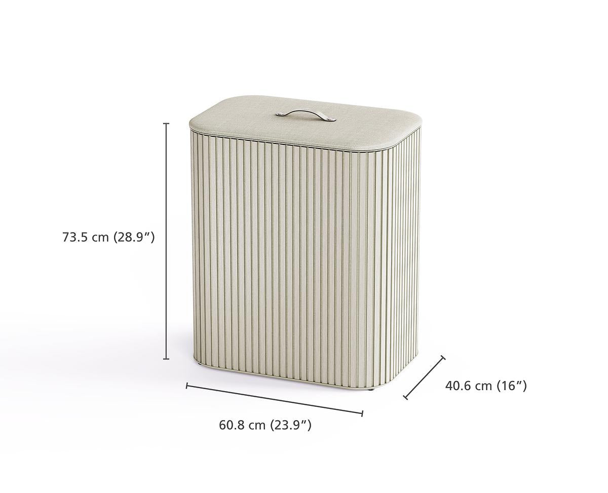 Tota Luxe 90L Ecru Laundry Separation Basket-2 Laundry Sections - The Organised Store