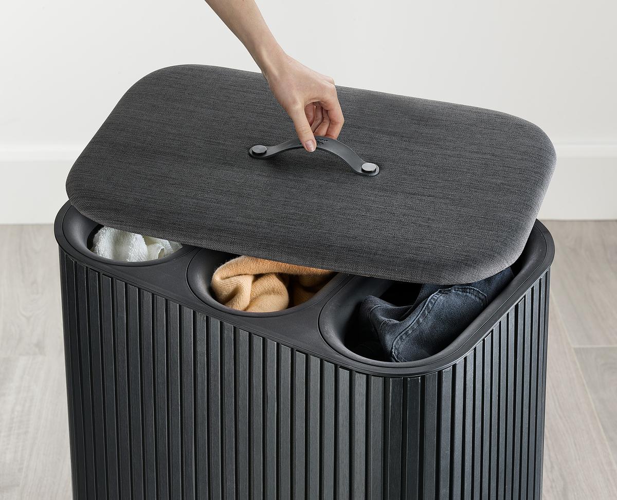 Tota Trio Luxe 90L Laundry Separation Basket-Black