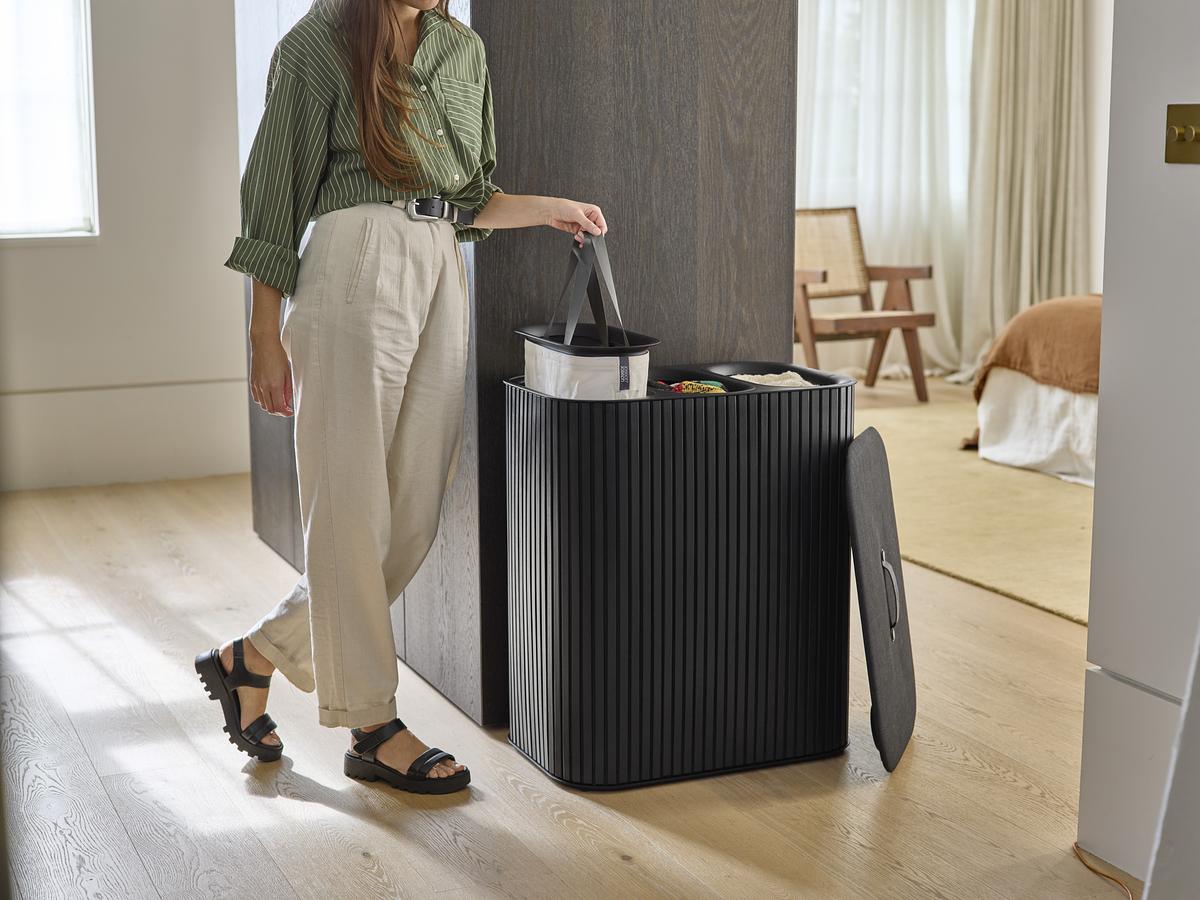 Tota Trio Luxe 90L Laundry Separation Basket-Black