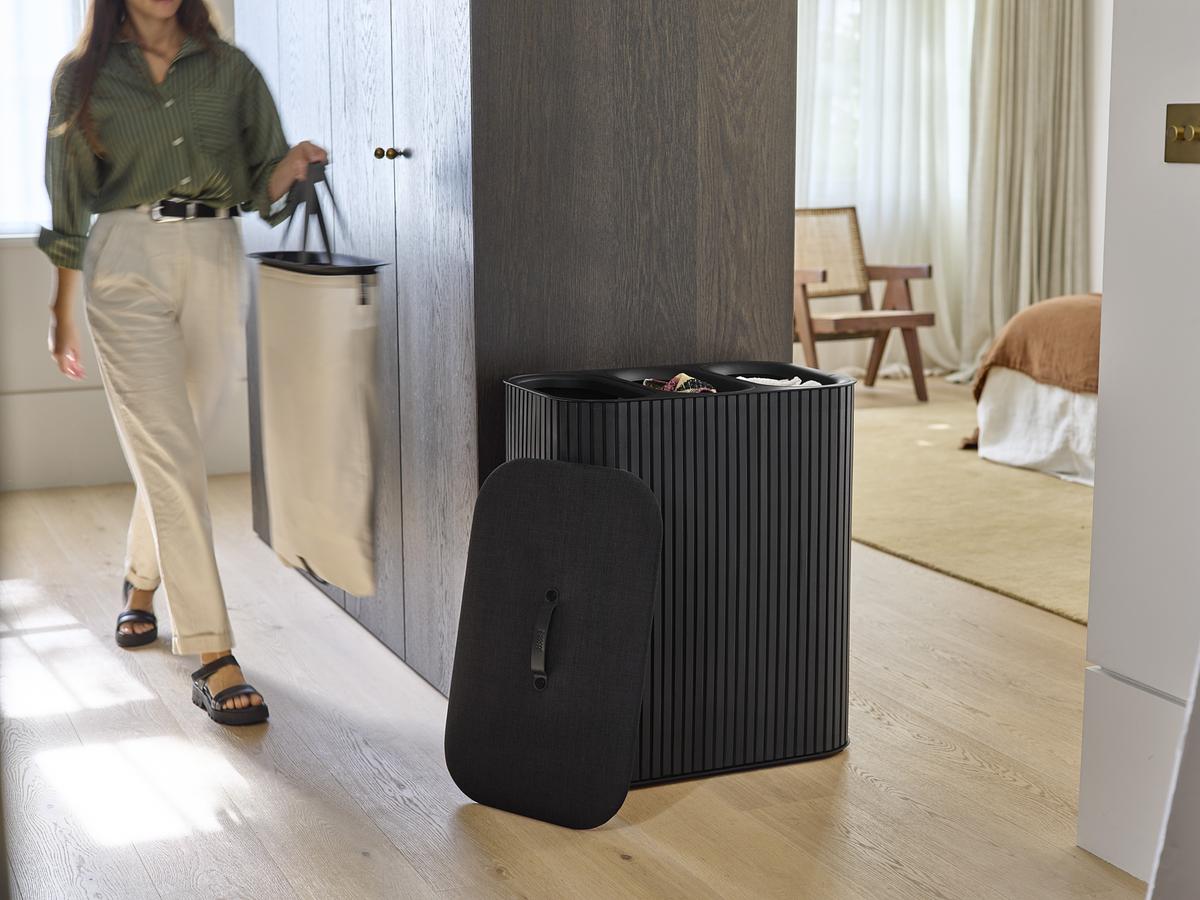 Tota Trio Luxe 90L Laundry Separation Basket-Black