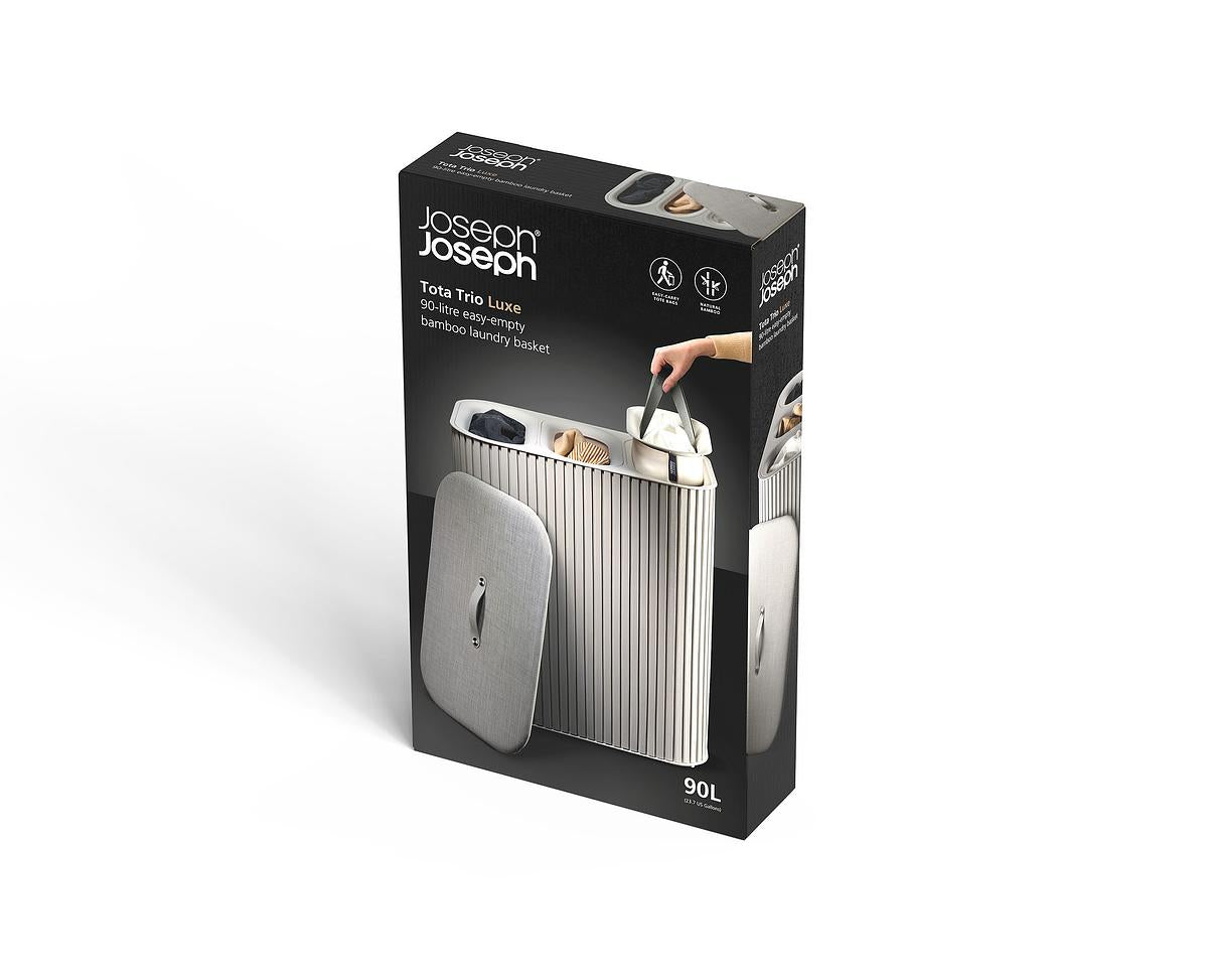 Tota Trio Luxe 90L Laundry Separation Basket-Ecru