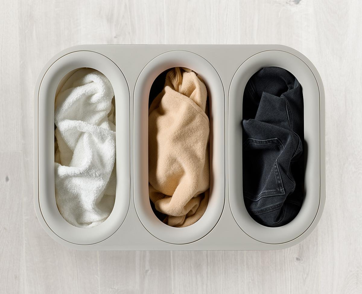Tota Trio Luxe 90L Laundry Separation Basket-Ecru