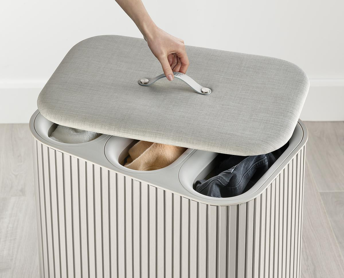 Tota Trio Luxe 90L Laundry Separation Basket-Ecru