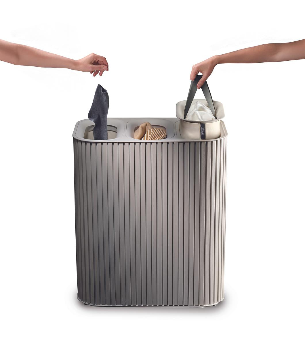 Tota Trio Luxe 90L Laundry Separation Basket-Ecru