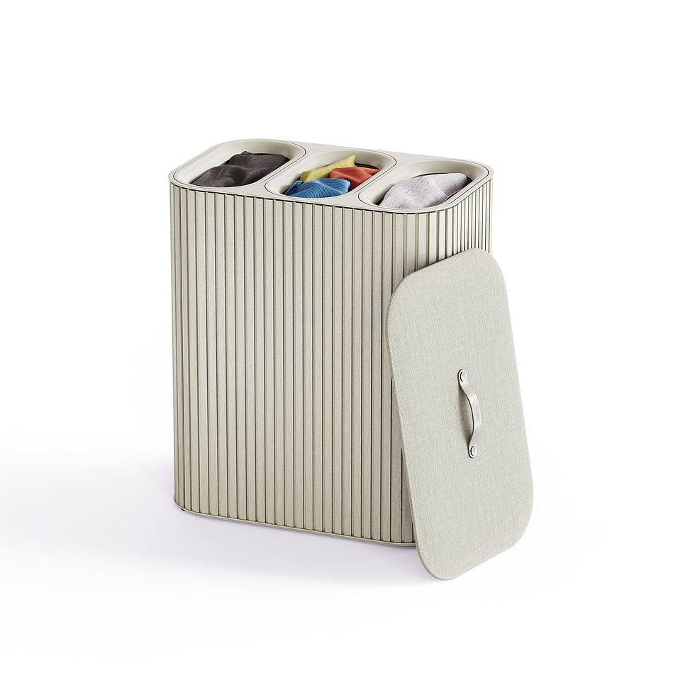 Tota Trio Luxe 90L Laundry Separation Basket-Ecru