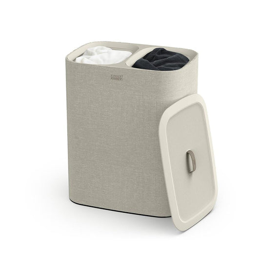 Tota- 90L- Double Laundry Separation Basket- Ecru