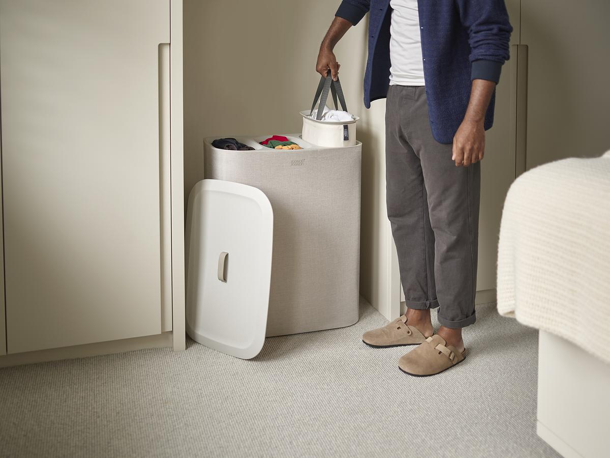 Tota Trio 90L Ecru Laundry Separation Basket-3 Laundry Sections - The Organised Store