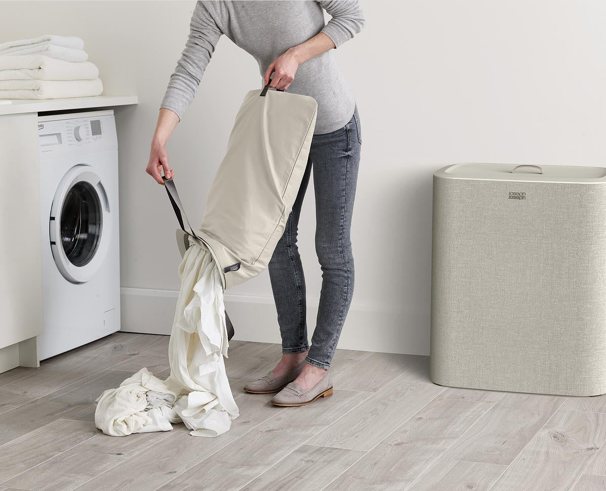 Tota Trio 90L Ecru Laundry Separation Basket-3 Laundry Sections - The Organised Store