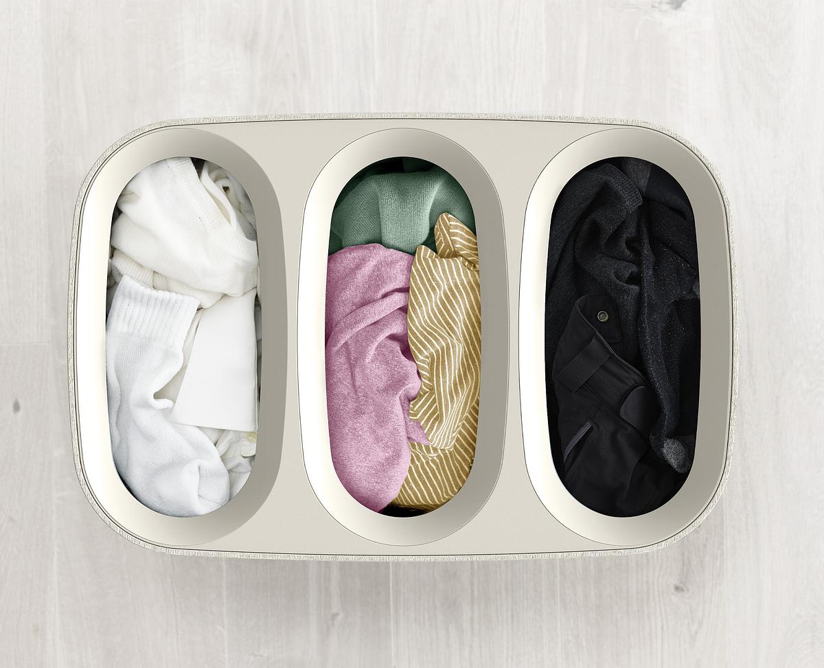 Tota Trio 90L Ecru Laundry Separation Basket-3 Laundry Sections - The Organised Store