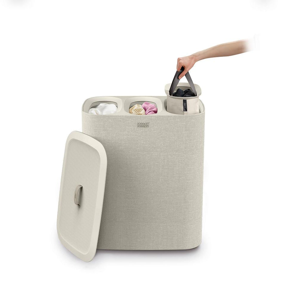 Tota Trio 90L Ecru Laundry Separation Basket-3 Laundry Sections - The Organised Store