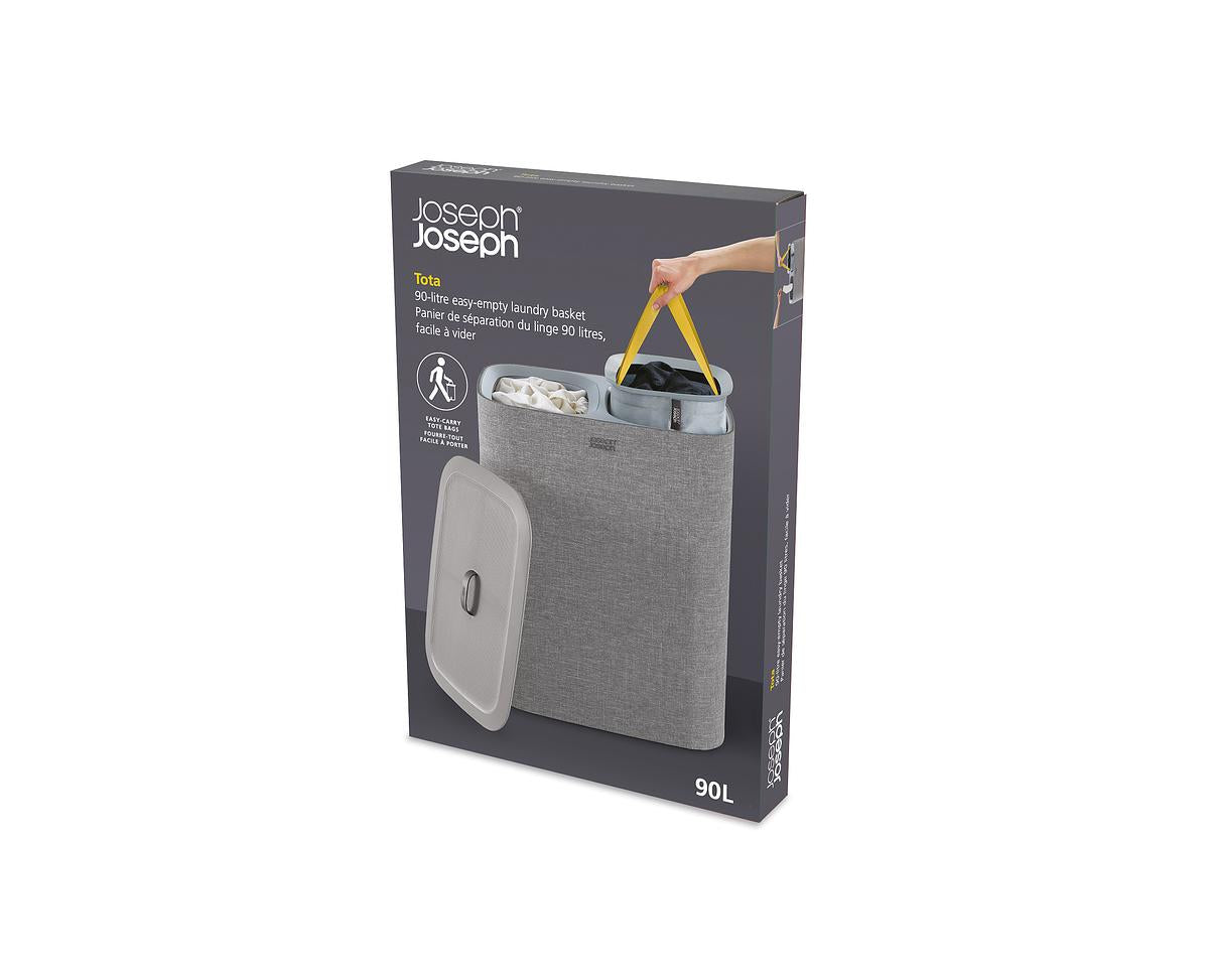 Tota- 90L- Double Laundry Separation Basket- Ecru