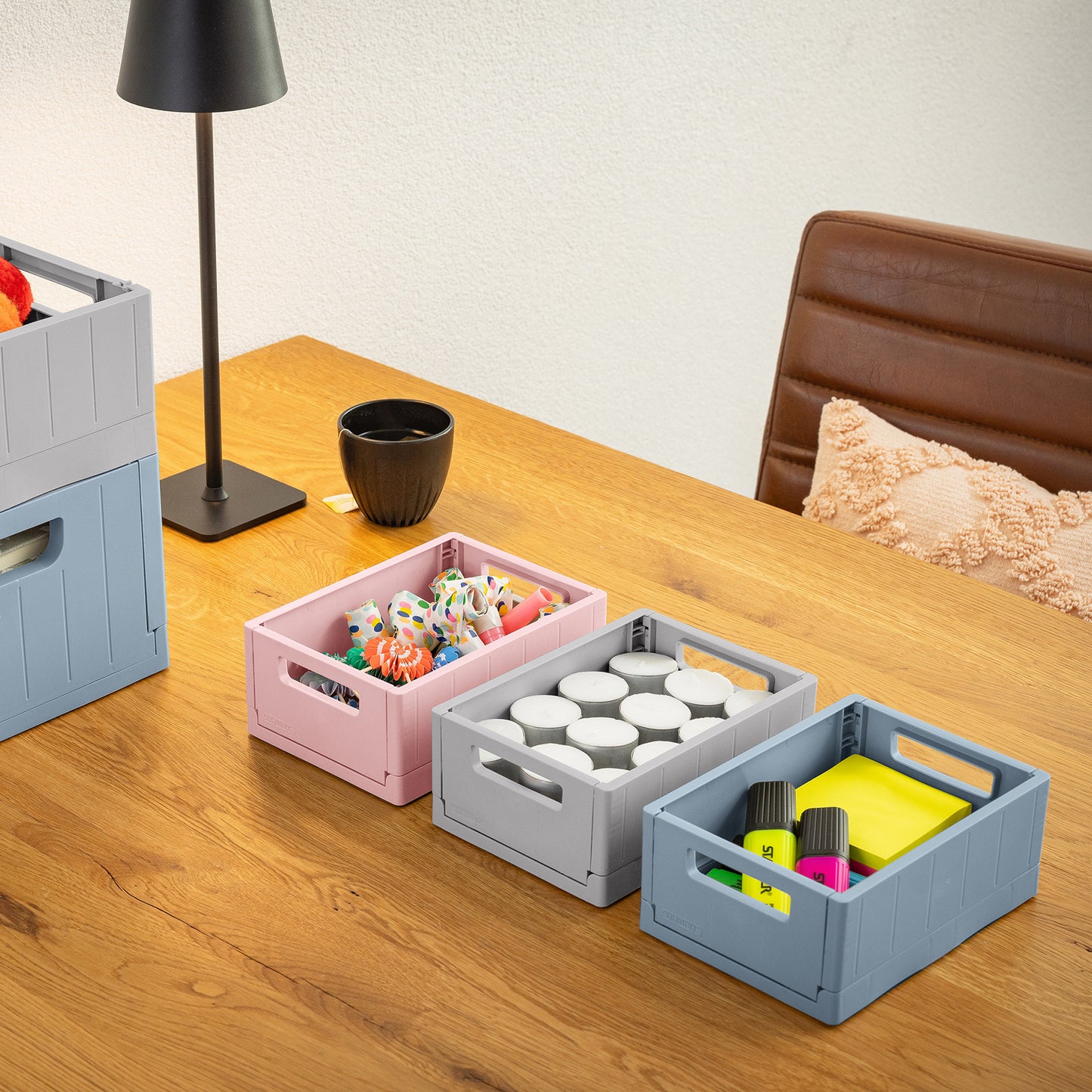 Sigma Stackable Folding Box Range- Pink- 3 Sizes