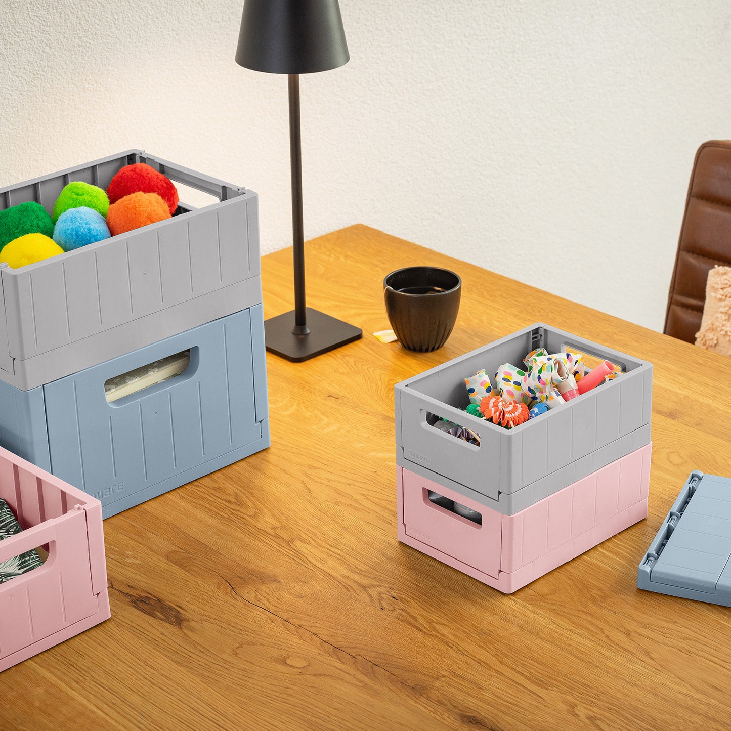 Sigma Stackable Folding Box Range- Pink- 3 Sizes