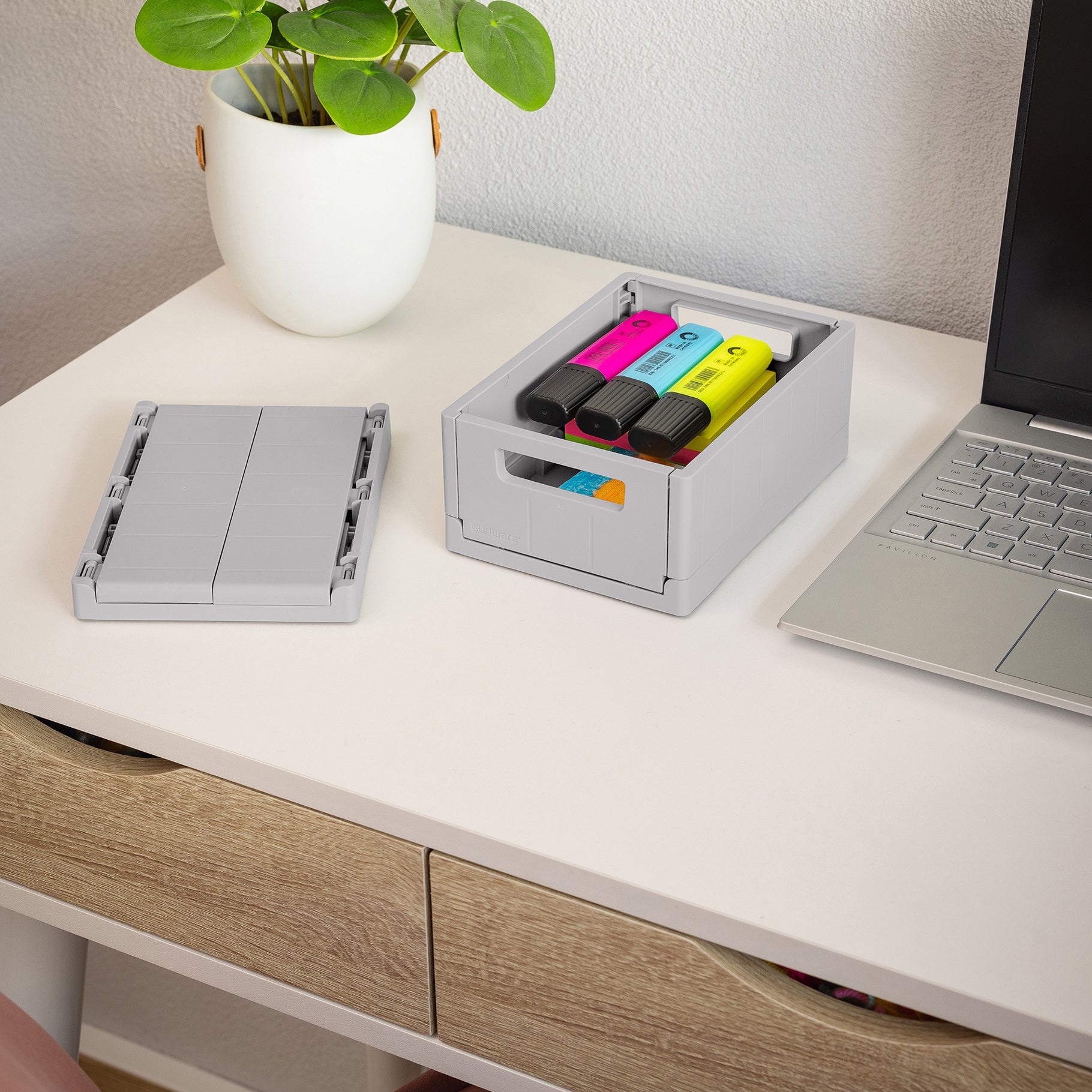 Sigma  Folding Box 4.6LGrey-3 Sizes - The Organised Store