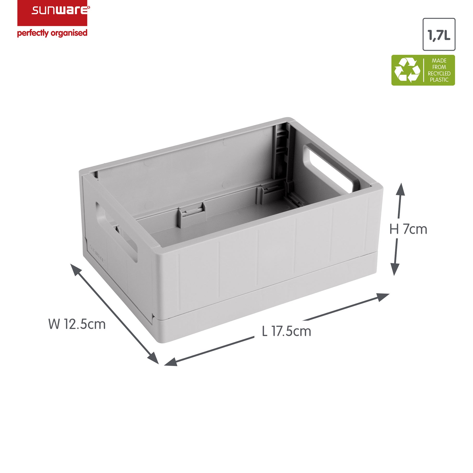 Sigma  Folding Box 4.6LGrey-3 Sizes - The Organised Store