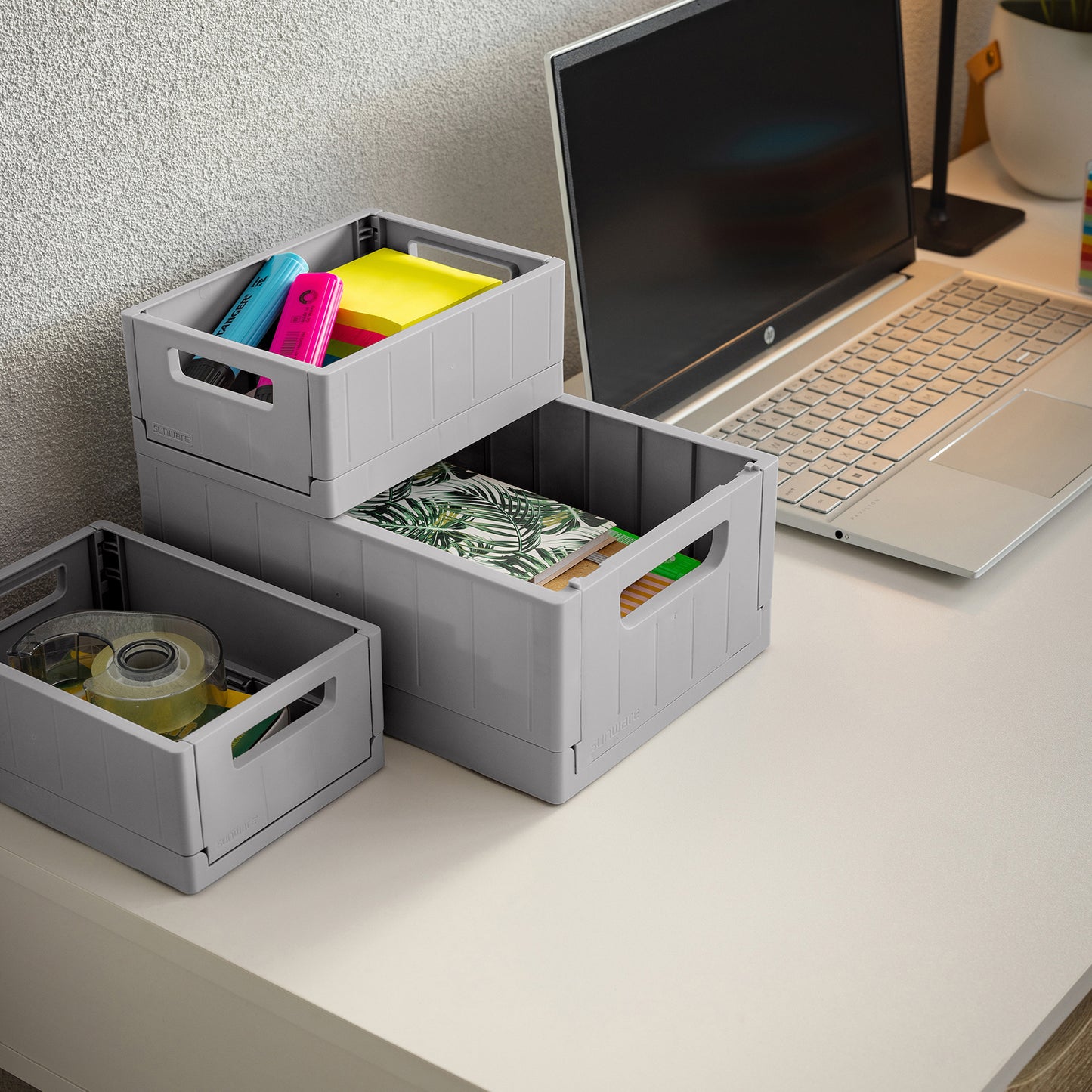 Sigma  Folding Box 4.6LGrey-3 Sizes - The Organised Store