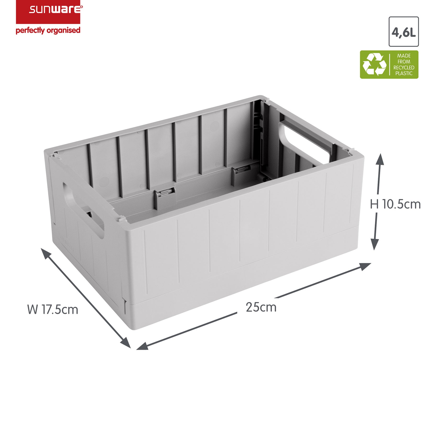 Sigma  Folding Box 4.6LGrey-3 Sizes - The Organised Store