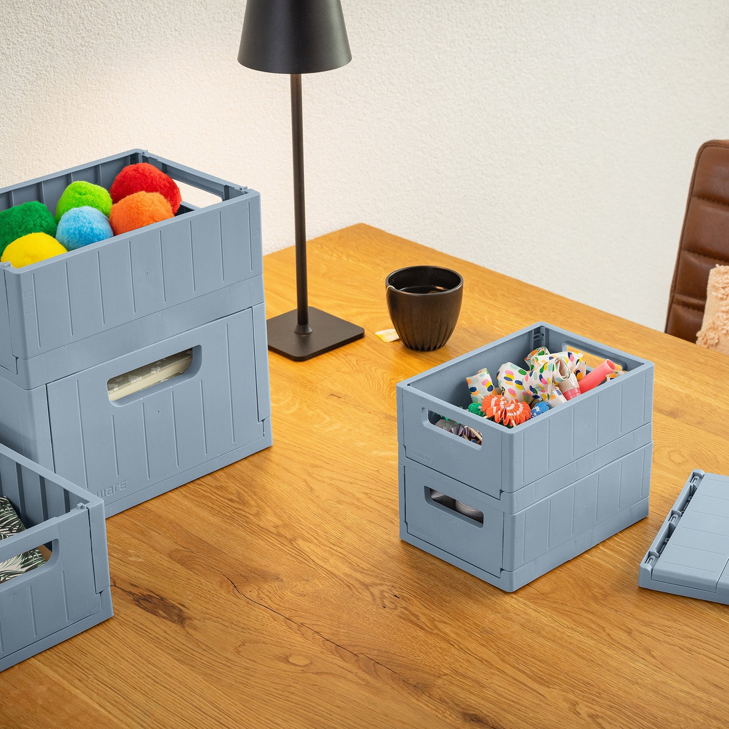 Sigma  Folding Box -Blue-3 Sizes - The Organised Store