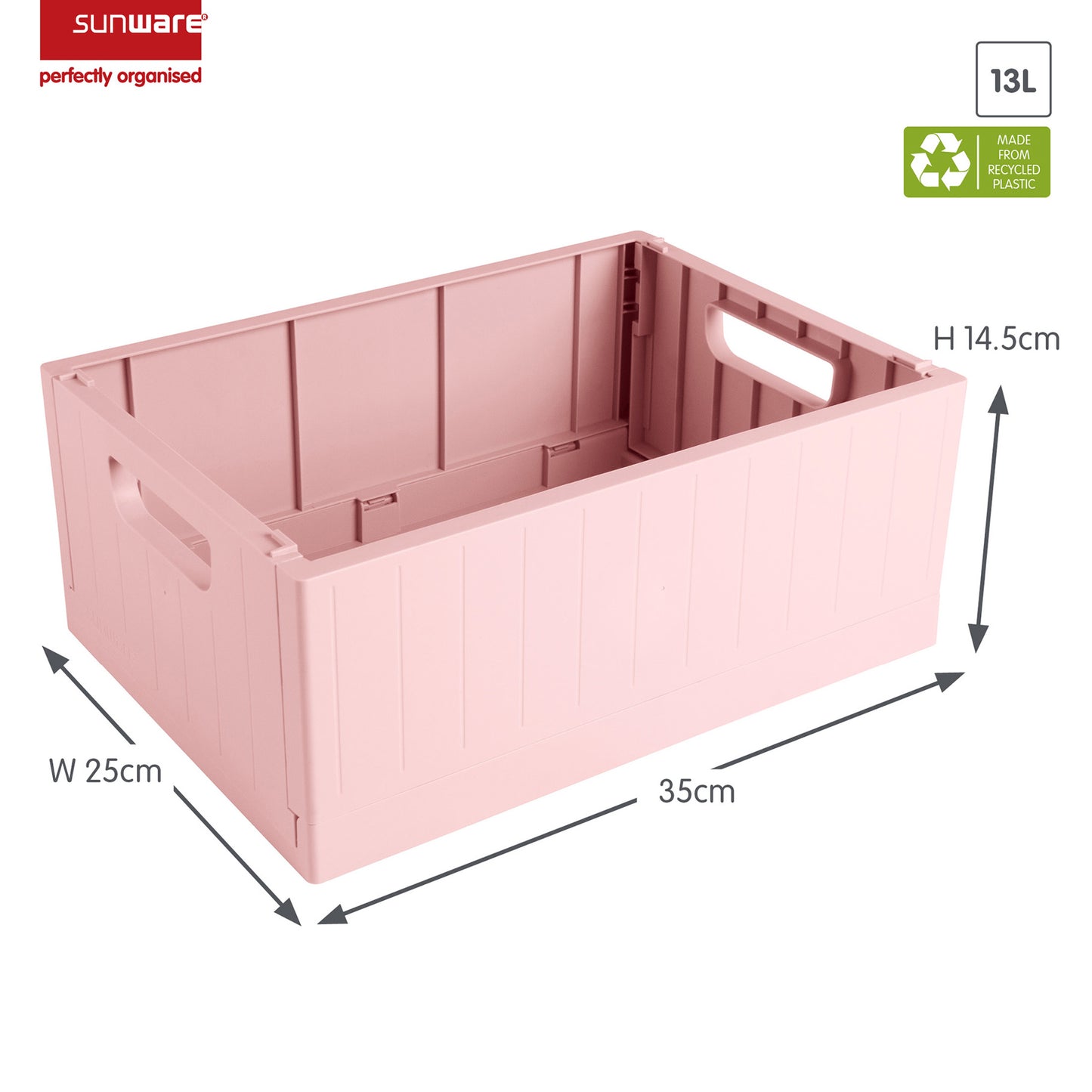 Sigma Stackable Folding Box Range- Pink- 3 Sizes