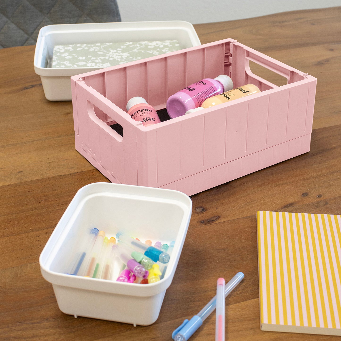 Sigma Stackable Folding Box Range- Pink- 3 Sizes