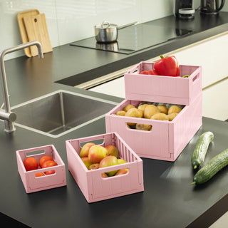 Sigma Stackable Folding Box Range- Pink- 3 Sizes