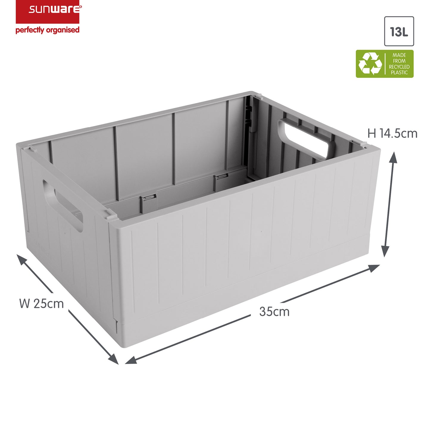 Sigma  Folding Box 4.6LGrey-3 Sizes - The Organised Store