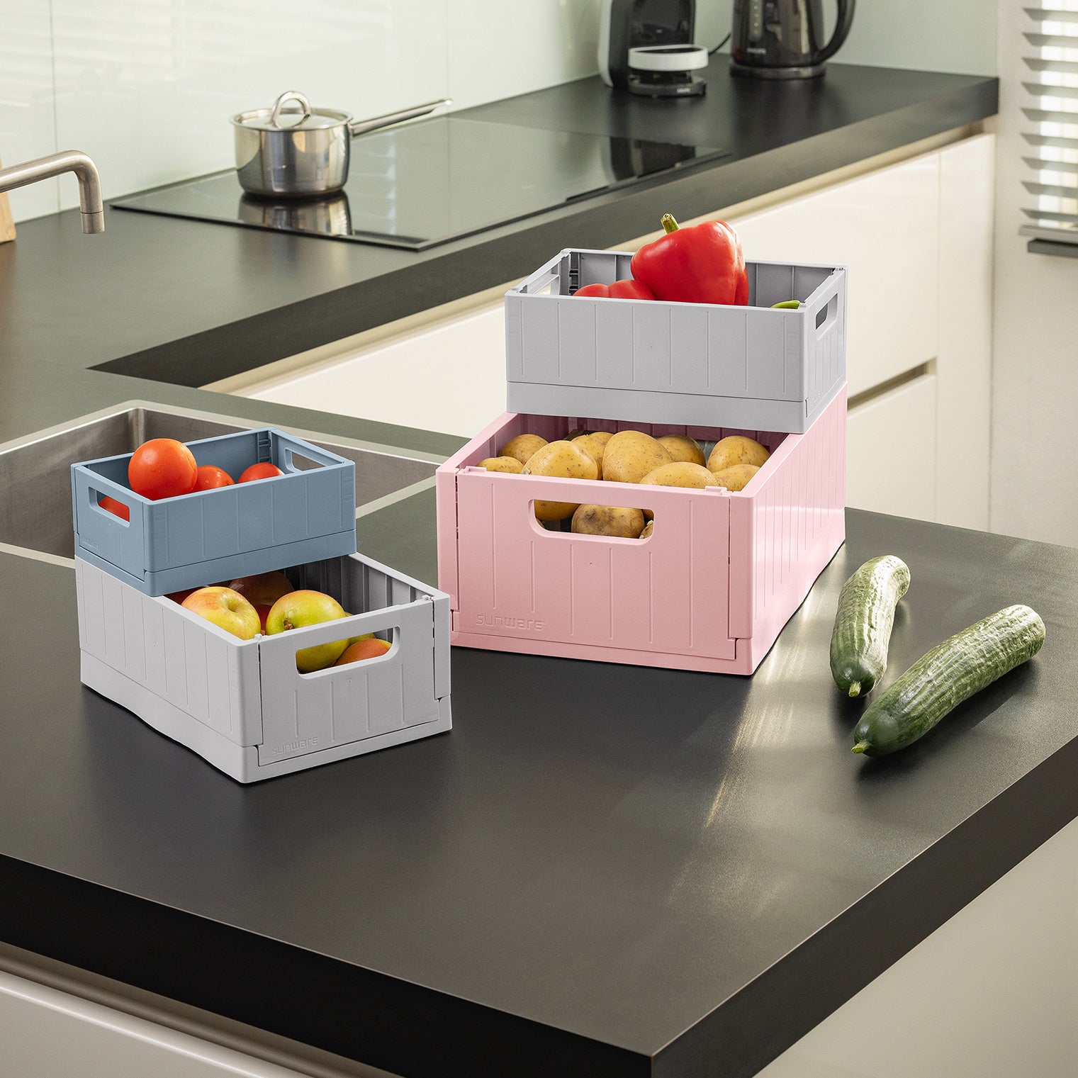 Sigma  Folding Box 4.6LGrey-3 Sizes - The Organised Store