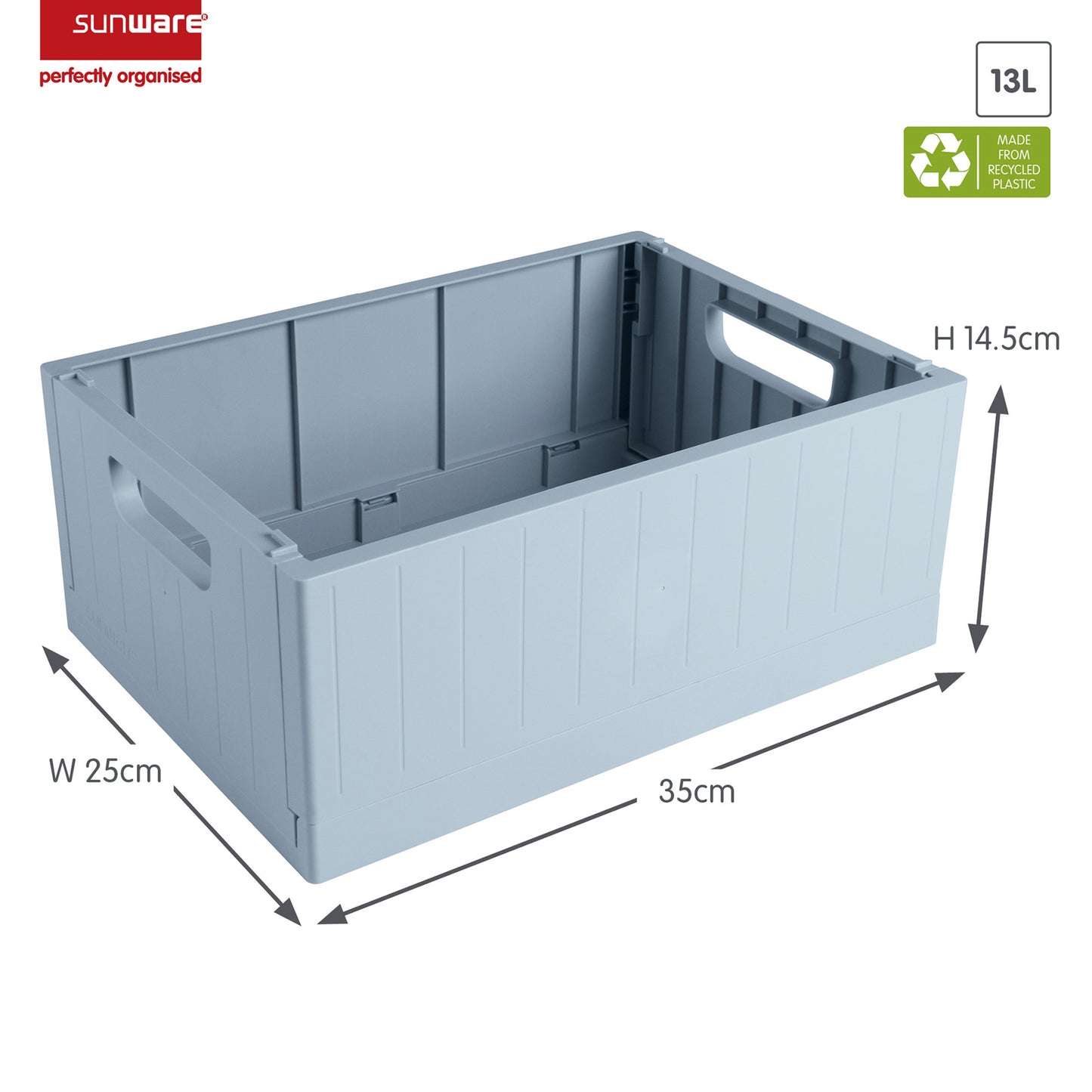 Sigma  Folding Box -Blue-3 Sizes - The Organised Store