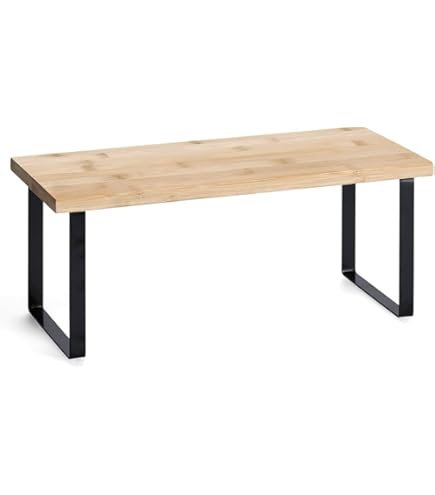 Slim Bamboo & Metal Shelf - W55cm